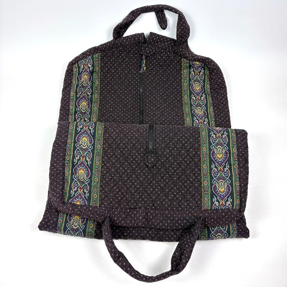 VTG Vera Bradley Garment Bag Indiana Tag Retired Fall of 1990 Black Purple Green
